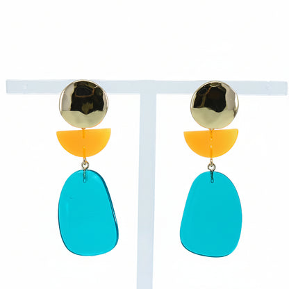 Neon Oasis Geometric Acrylic Earrings