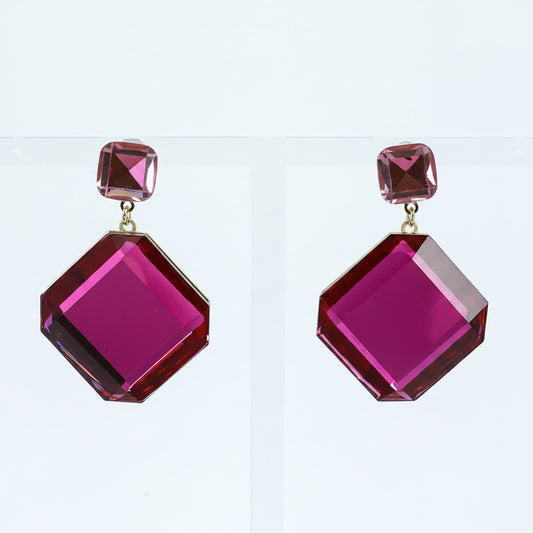 Emerald Cut Statement Earrings