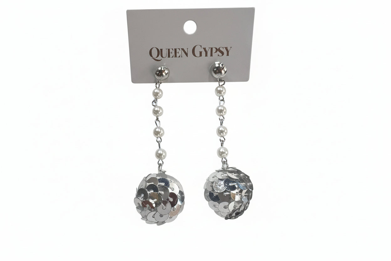 Sequin Drop Ball Earrings