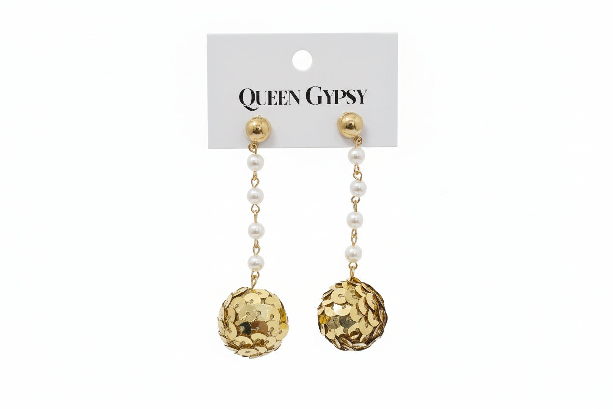 Sequin Drop Ball Earrings