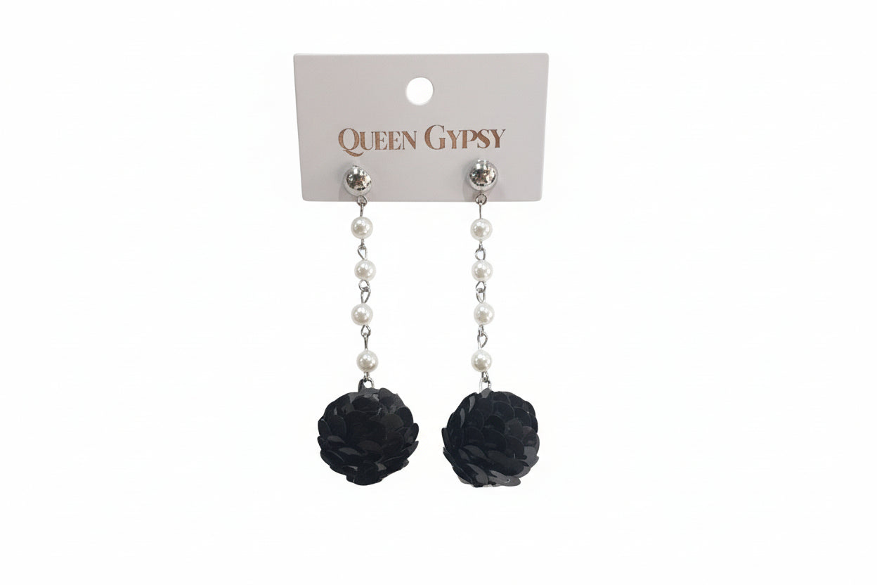 Sequin Drop Ball Earrings