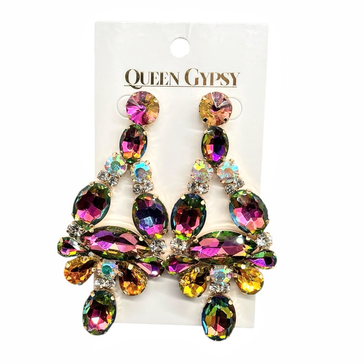 Crystal statement chandelier earrings 