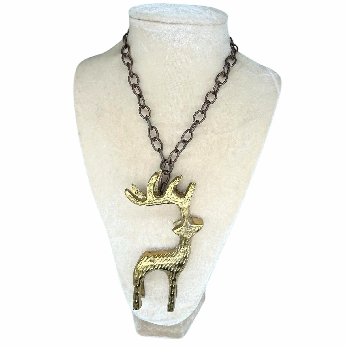 Gold Reindeer Necklace