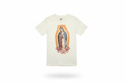 Guadalupe On Natural T-shirt with Crystals