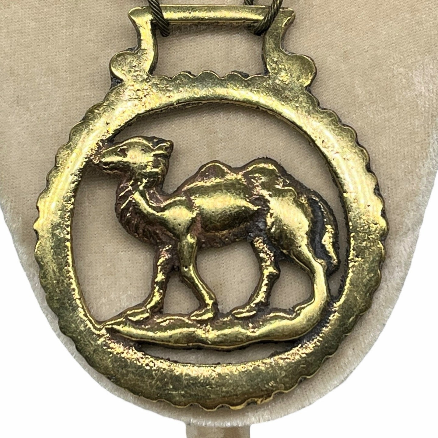 OOAK- Vintage English Horse Brass Bridle Medallion necklace
