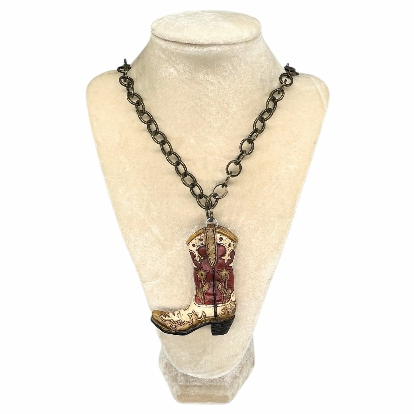 Cowboy boot necklace