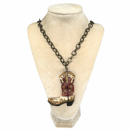 Cowboy boot necklace