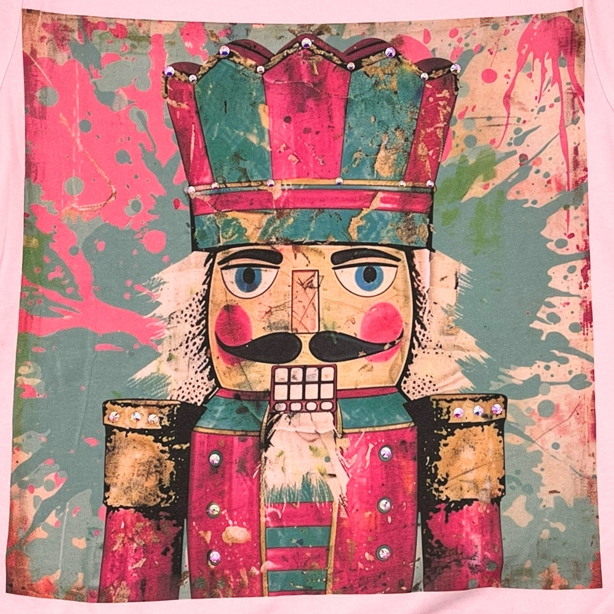 The Painted Prince T-Shirt on Pink with Crystals