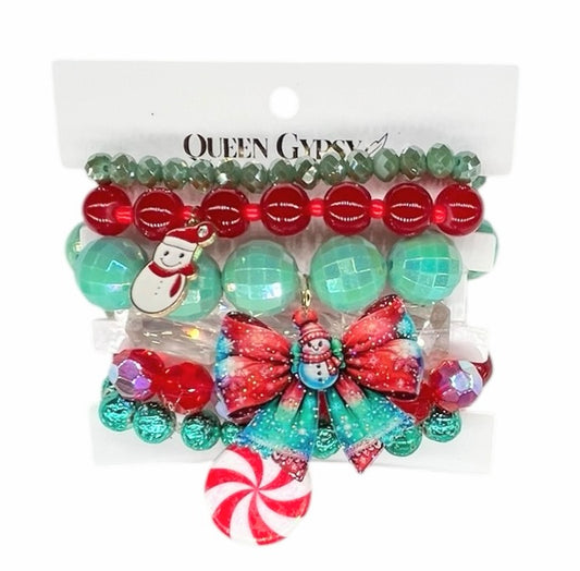QG-Turq peppermint snowman stack