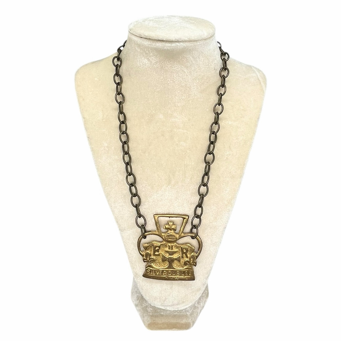 OOAK- Vintage English Horse Brass Bridle Medallion necklace