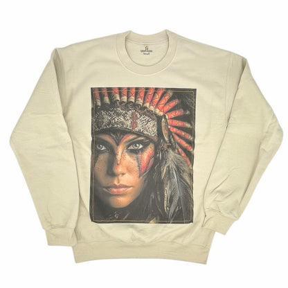 Indian War Paint Sweatshirt sewn on tan