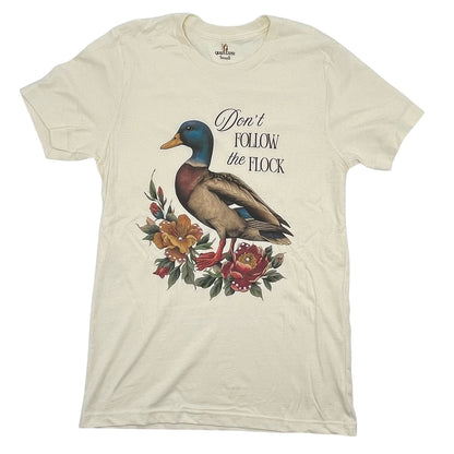 Don't Follow the Flock T-Shirt on Natural with Crystals