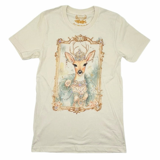 QG-Pastel Frame Deer T Natural-TINA