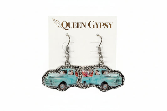 Blue truck earring