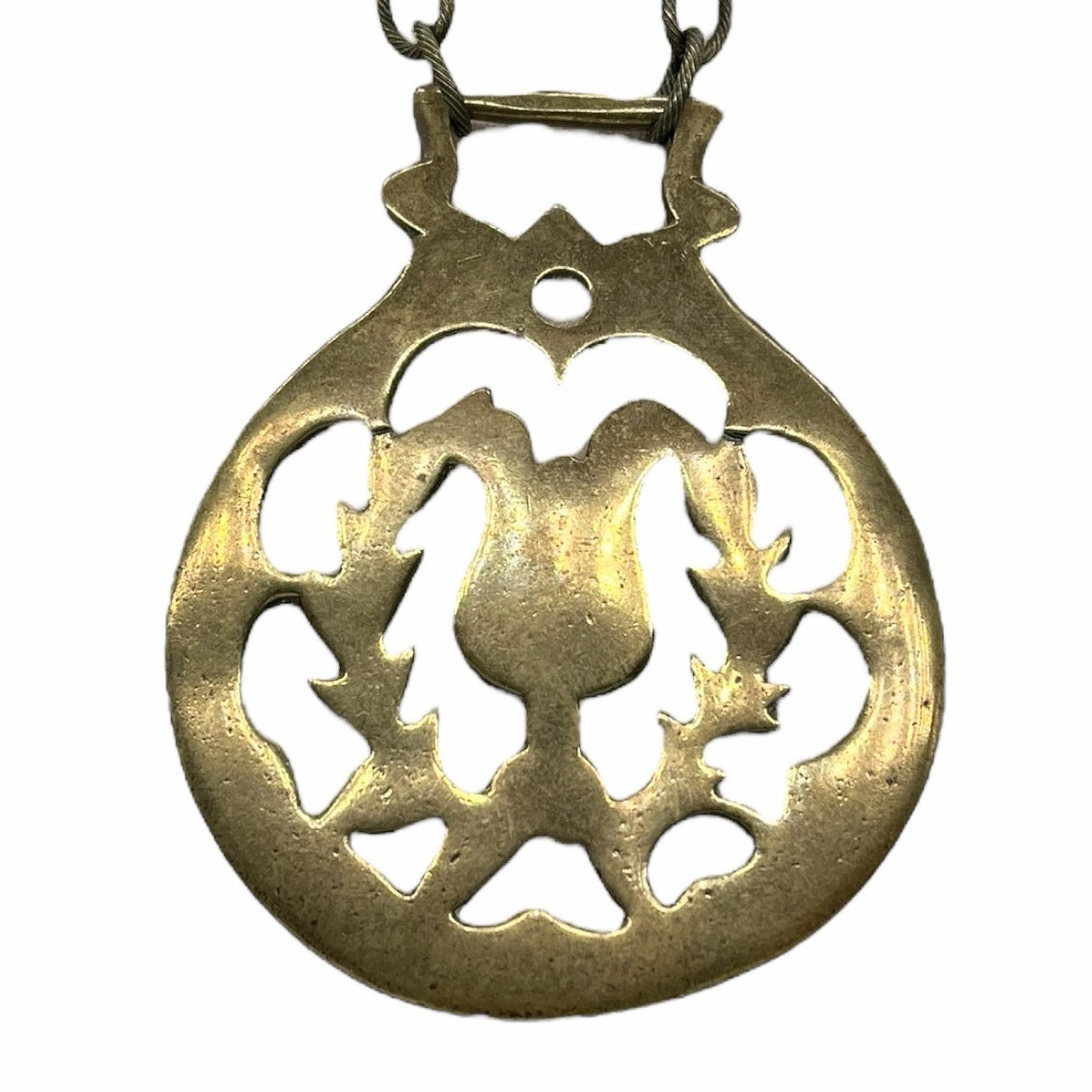 OOAK- Vintage English Horse Brass Bridle Medallion necklace