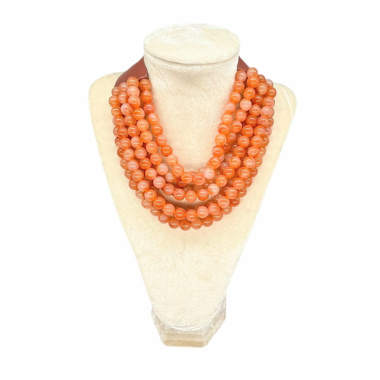 Marble Faceted Acrylic Ball Bead Multi Strand Layered Faux Leather Magnetic necklace 7strand