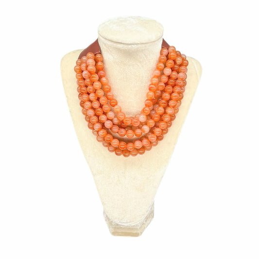 Marble Faceted Acrylic Ball Bead Multi Strand Layered Faux Leather Magnetic necklace 7strand
