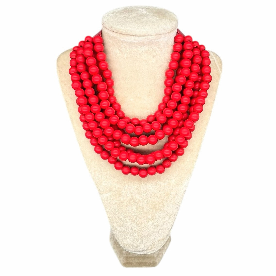 Marble Faceted Acrylic Ball Bead Multi Strand Layered Faux Leather Magnetic necklace 7strand
