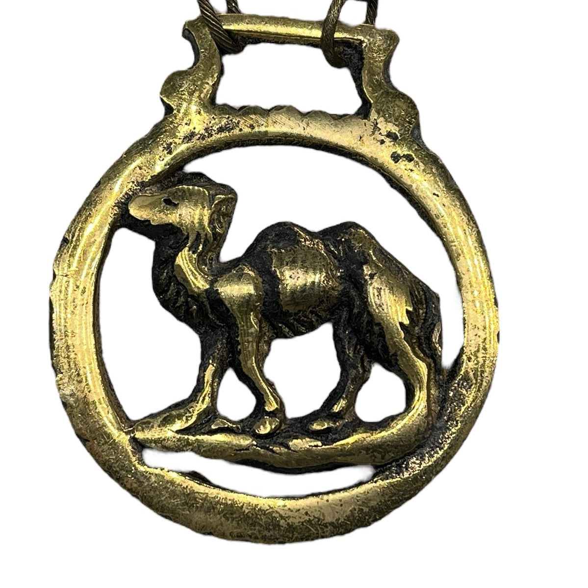 OOAK- Vintage English Horse Brass Bridle Medallion necklace