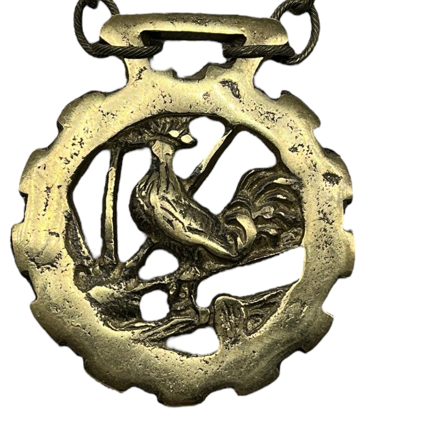 OOAK- Vintage English Horse Brass Bridle Medallion necklace