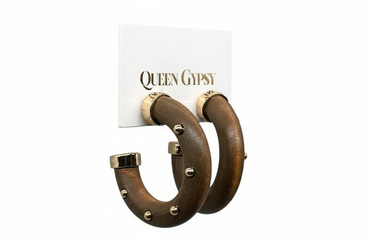 Wooden Stud Hoops