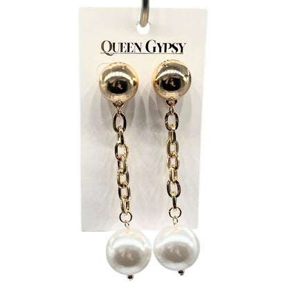 Lrg Ball Lucite and Pearl drop earrings