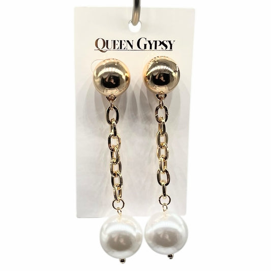 Lrg Ball Lucite and Pearl drop earrings
