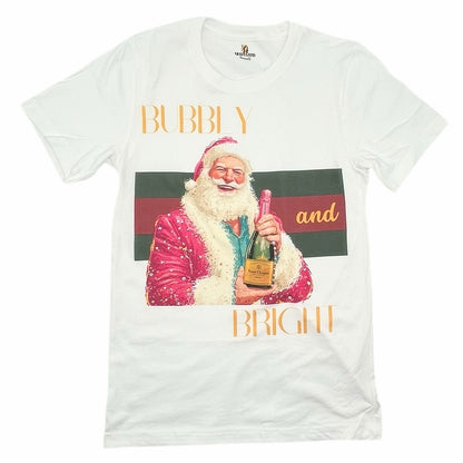 Bubbly and Bright T-Shirt on White with Crystals