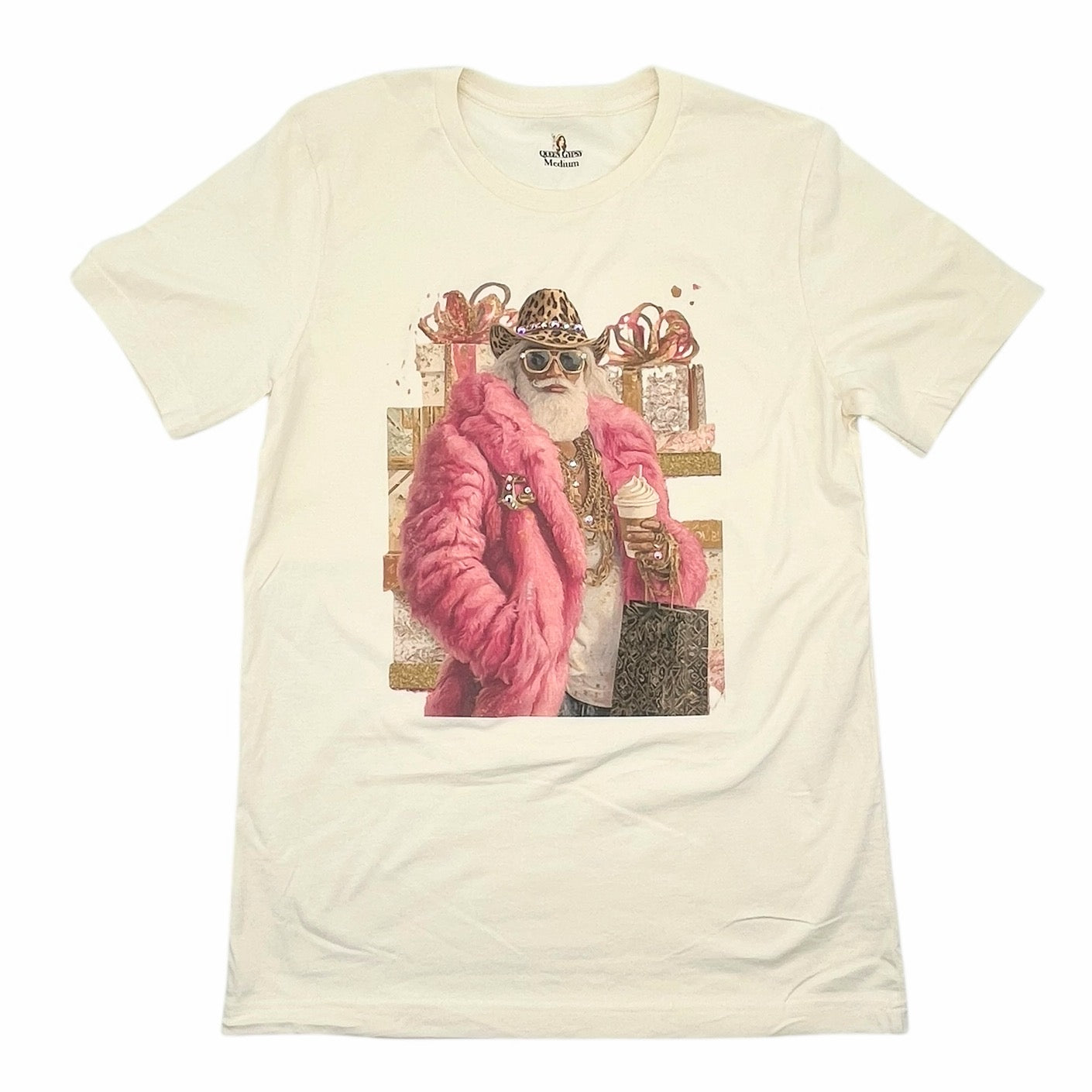 Santa Drip T-shirt on Natural
