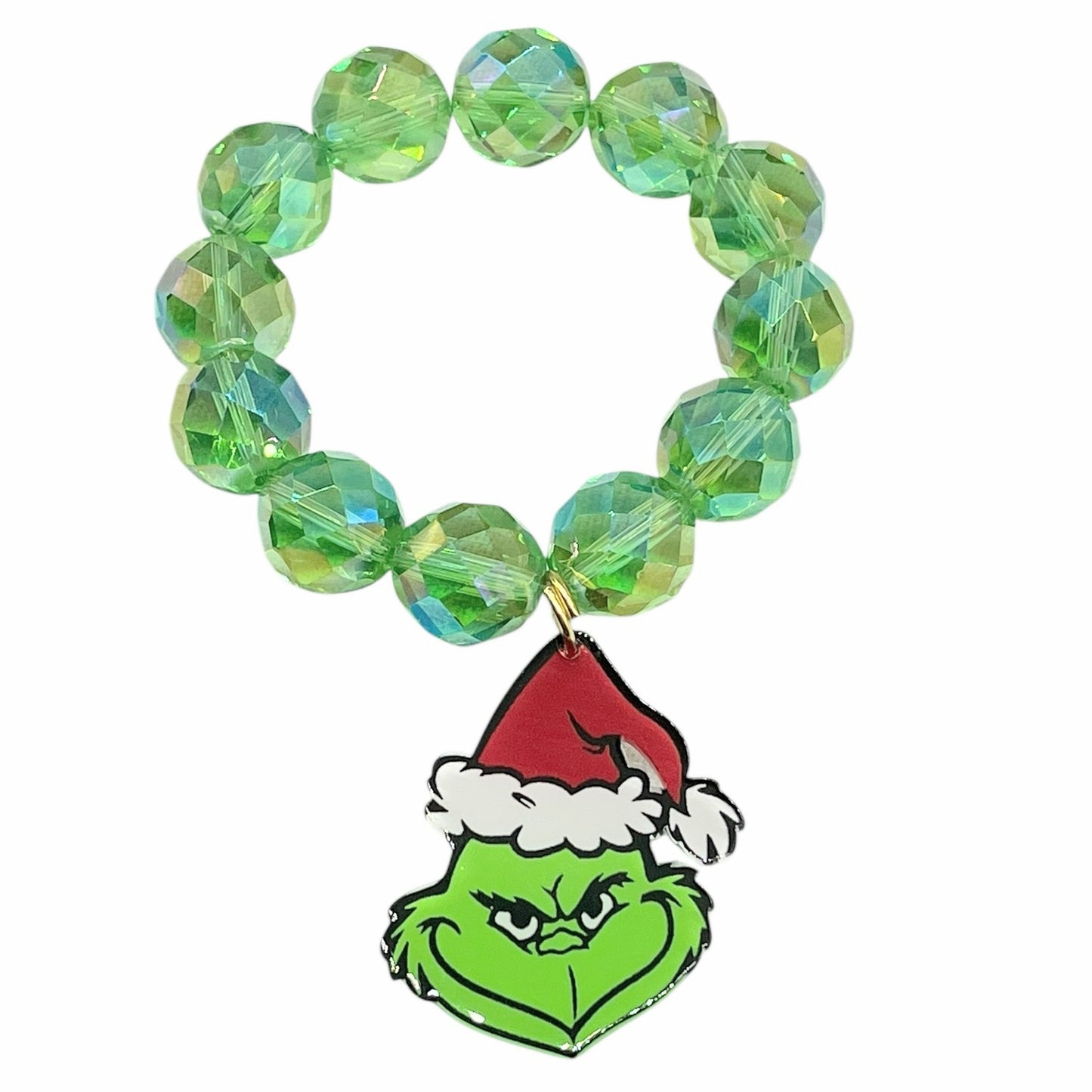 QG-Crystal Disco Ball Grinch Stretch Bracelet 