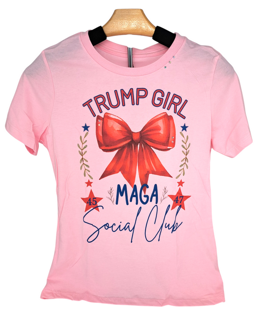 QG-Pink Trump Girl Tshirt with Crystals