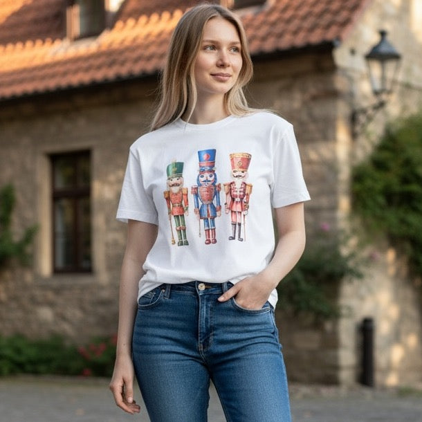 QG-Traditional Nutcracker on White Tshirt