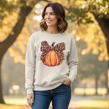 QG-Cheetah Pumpkin Sweatshirt with Crystals