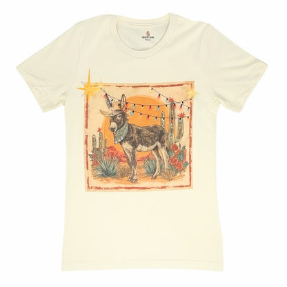 Christmas Donkey T-Shirt on Natural