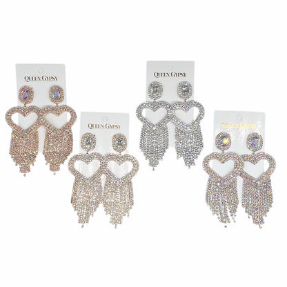Glamour Bling Heart Pave Earring