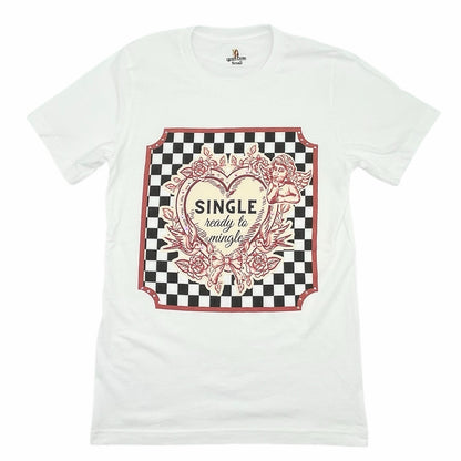 Ready to Mingle T-Shirt on White with Crystals