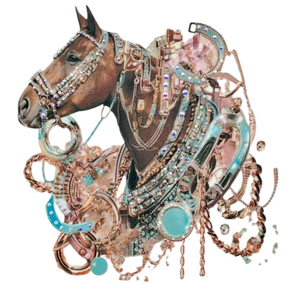 Showhorse T-Shirt on Natural with Crystals