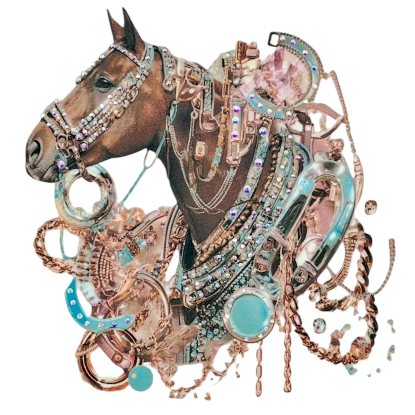 Showhorse Sweatshirt on Tan with Crystals