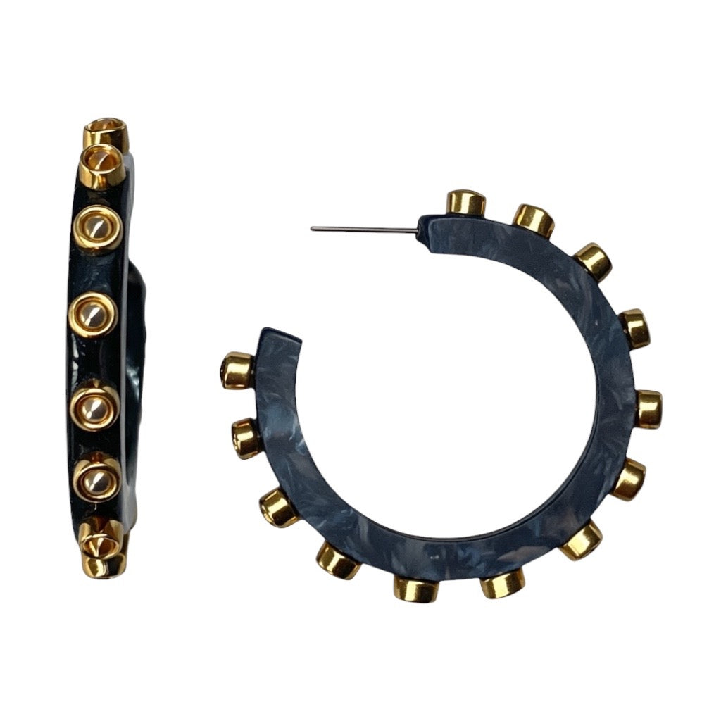 Studded Acrylic Hoop Earrings Assorted