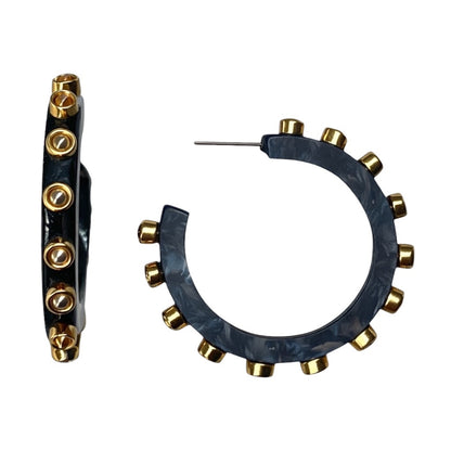 Studded Acrylic Hoop Earrings Assorted