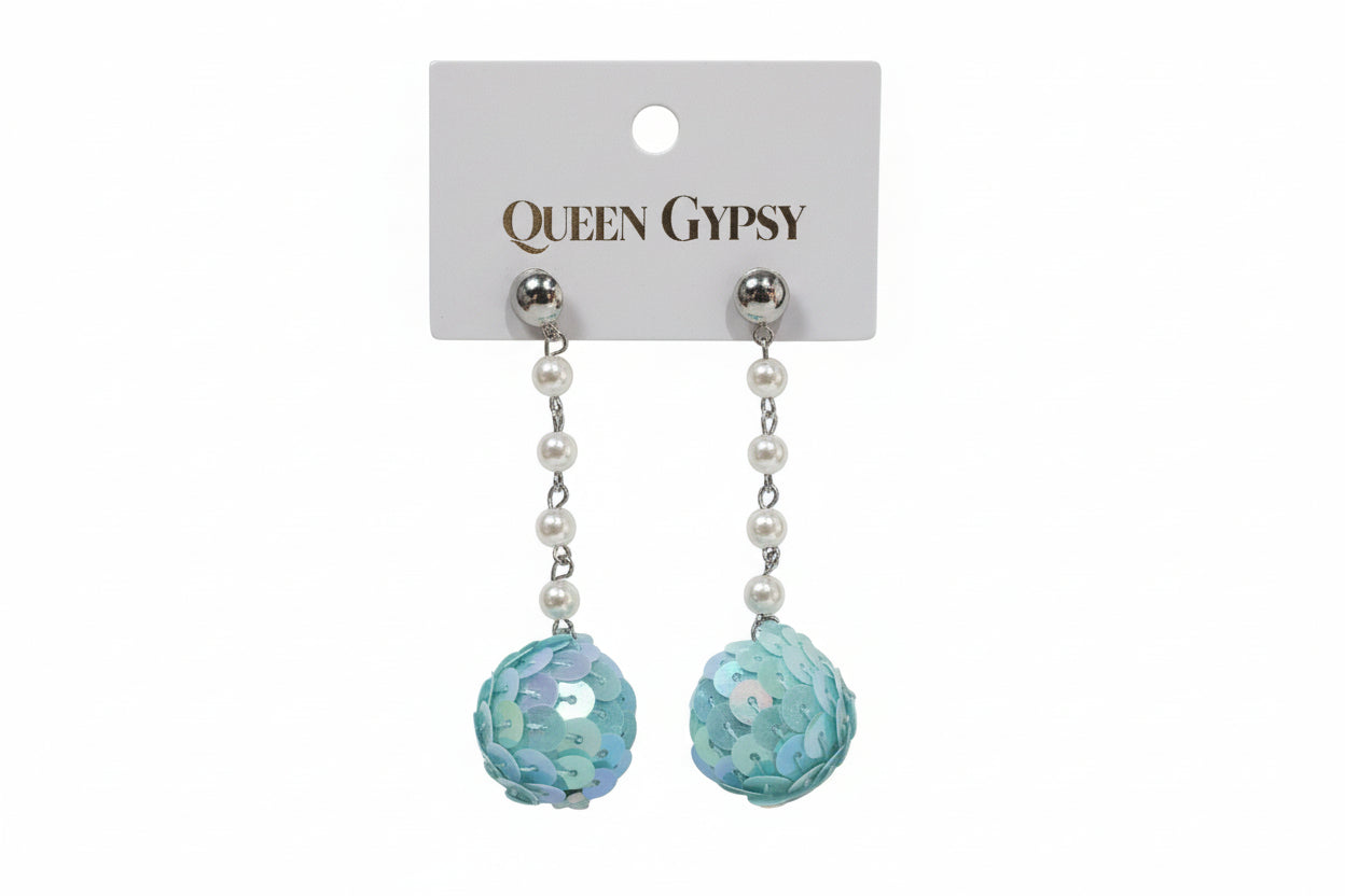 Sequin Drop Ball Earrings