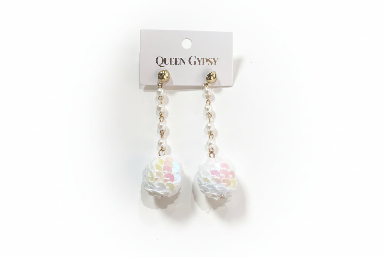 Sequin Drop Ball Earrings
