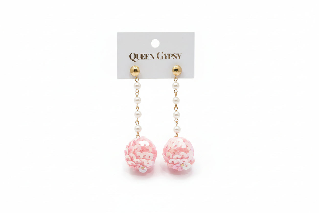 Sequin Drop Ball Earrings
