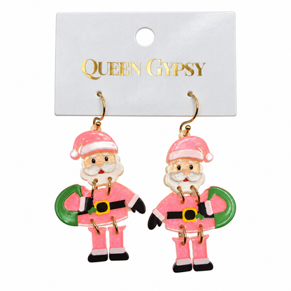 Acrylic Santa Earrings