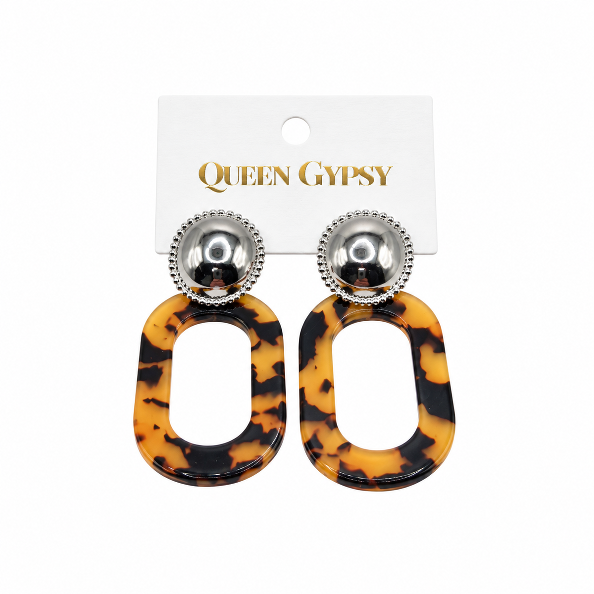 Gilded Whimsy Collection — Tortoise Statement Earrings
