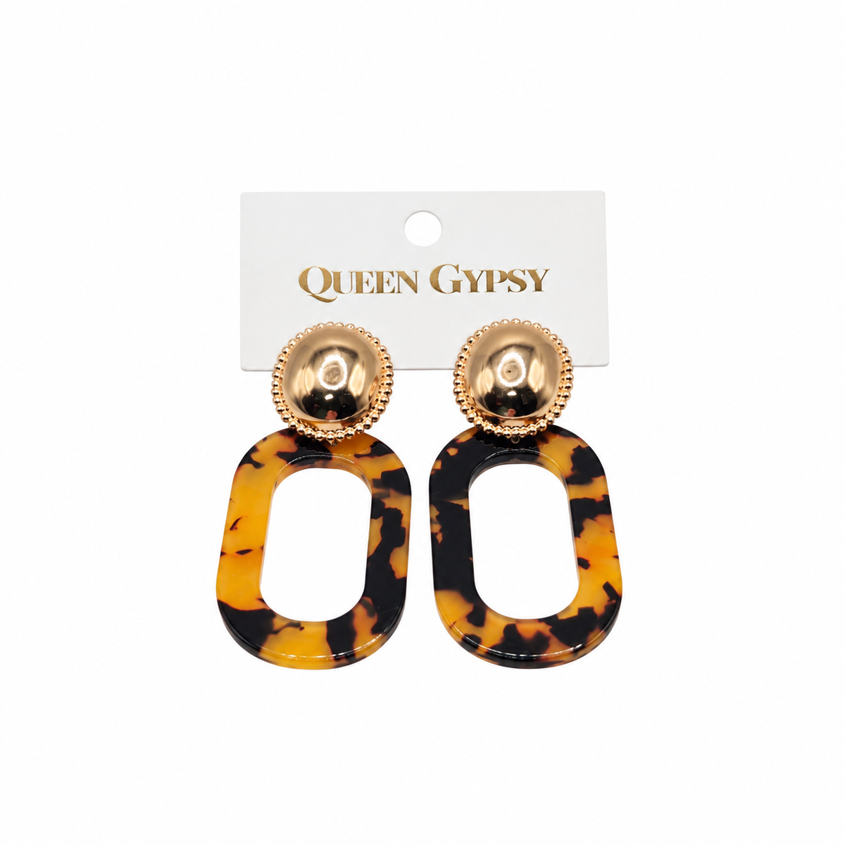 Gilded Whimsy Collection — Tortoise Statement Earrings