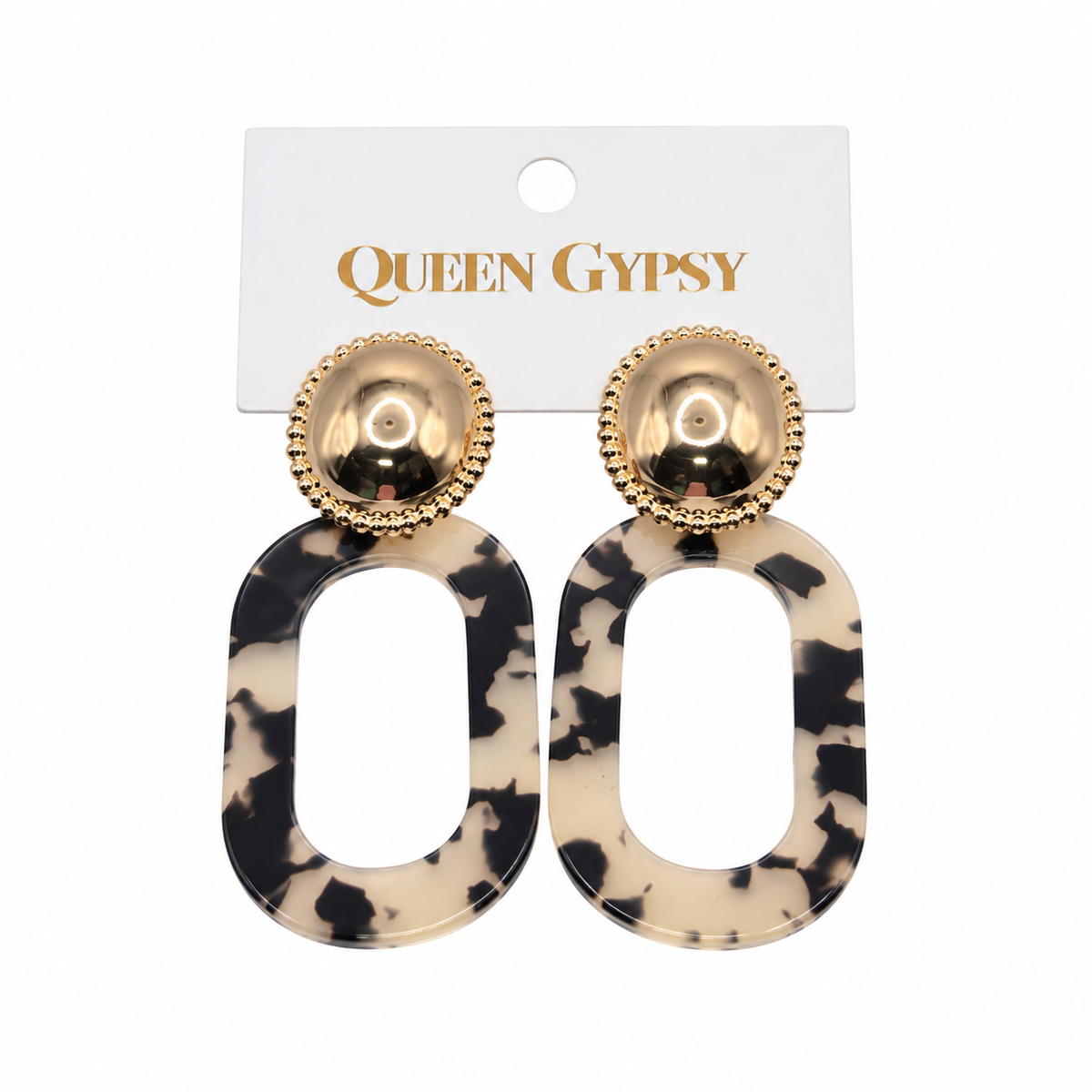 Gilded Whimsy Collection — Tortoise Statement Earrings