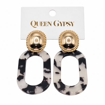 Gilded Whimsy Collection — Tortoise Statement Earrings