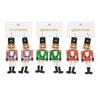 Glitter Nutcracker Earrings