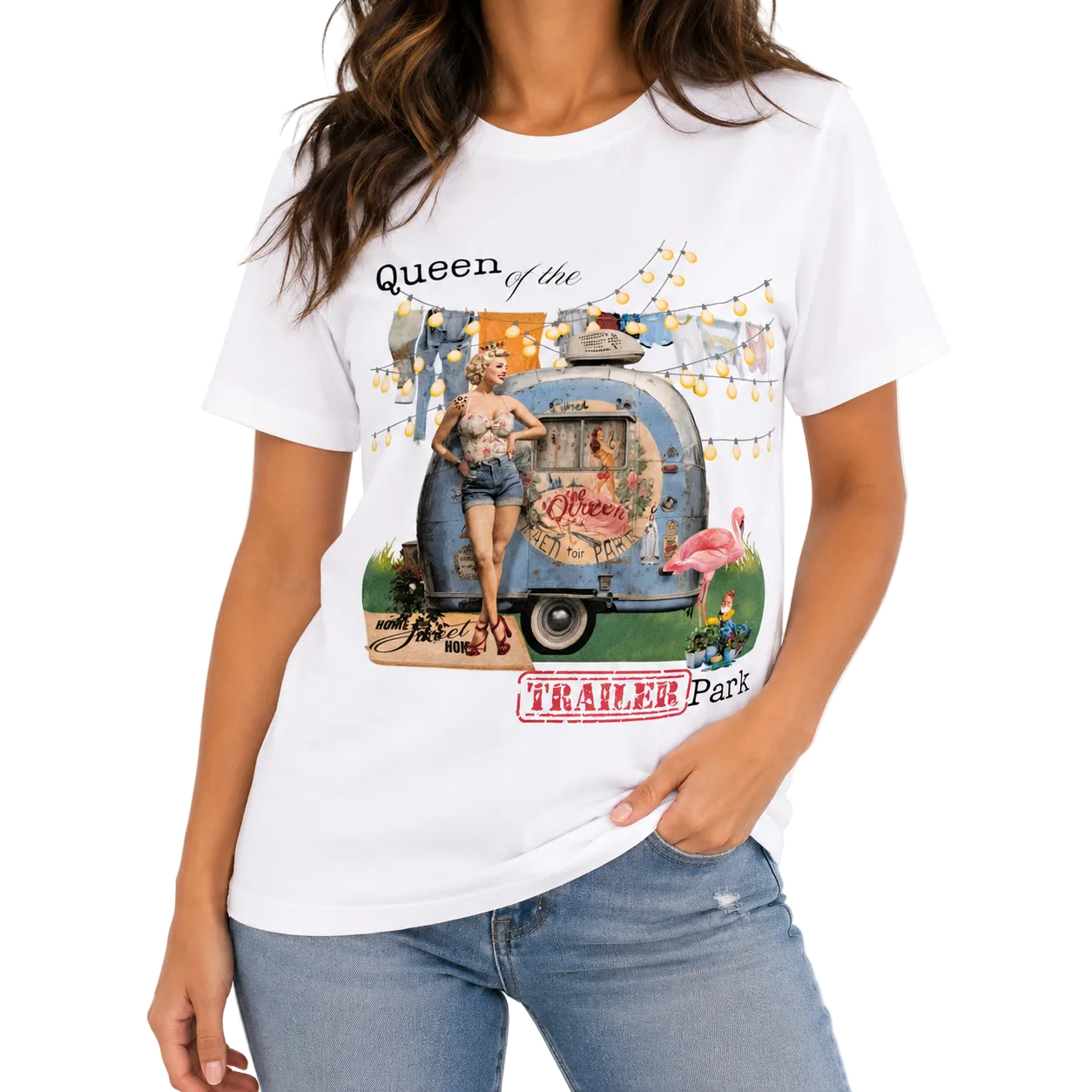 Queen of the Trailer Park Tshirt on white